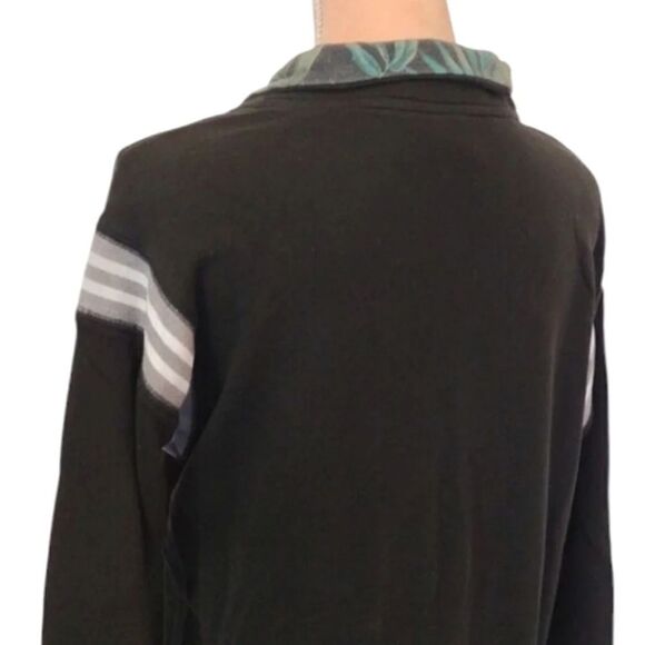 PINK VS Y2K Black Green Tropical Logo Quarter Zip Pullover Sweatshirt Small - Picture 13 of 14